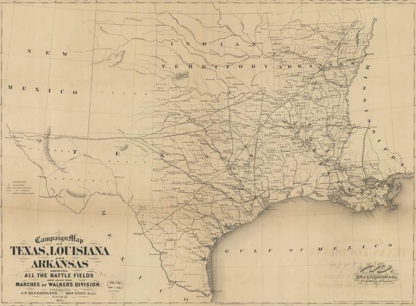 Texas, Louisiana, and Arkansas Campaign Map, 1862, zoomable