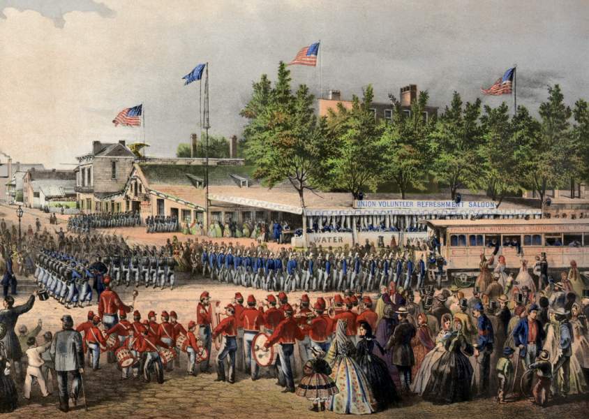 Union Volunteer Refreshment Saloon, Philadelphia, circa 1862, detail