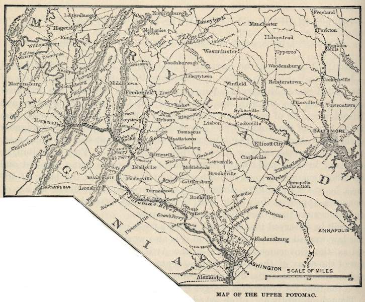 Upper Potomac River, October, 1861, zoomable theater of operations map