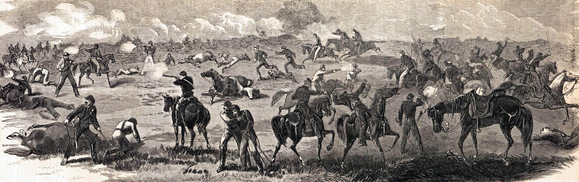 Skirmish at Upperville, Virginia, June 21, 1863, artist's impression, zoomable image