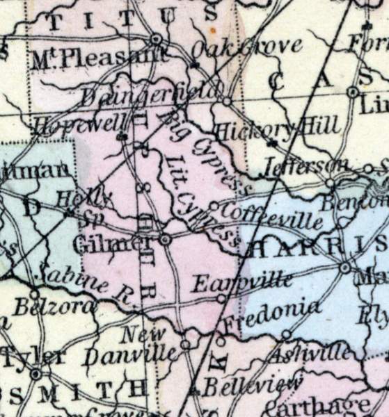 Upshur County, Texas, 1857