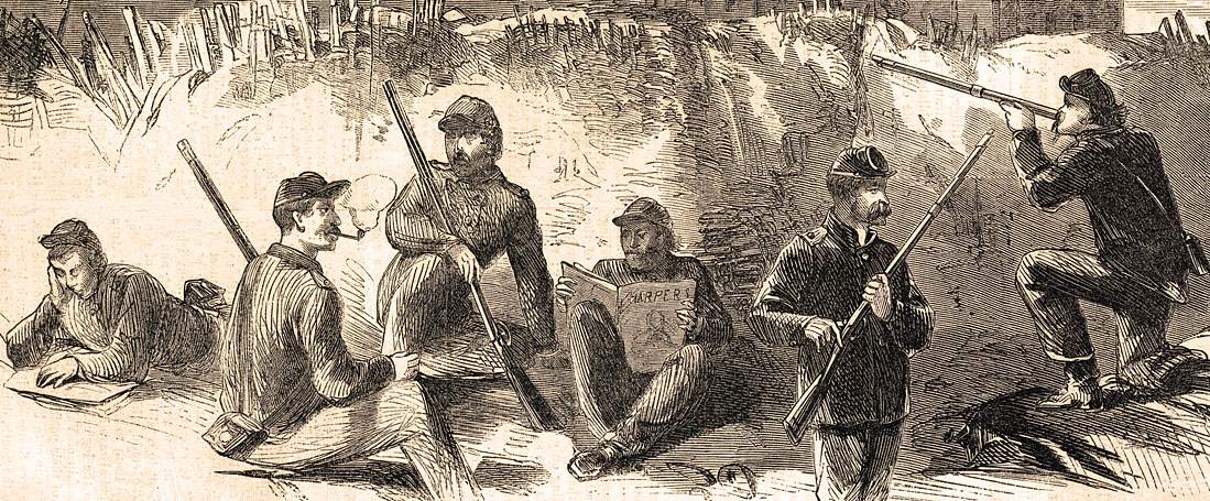 Right of Union line, Vicksburg, Mississippi, June 1863, artist's impression, detail