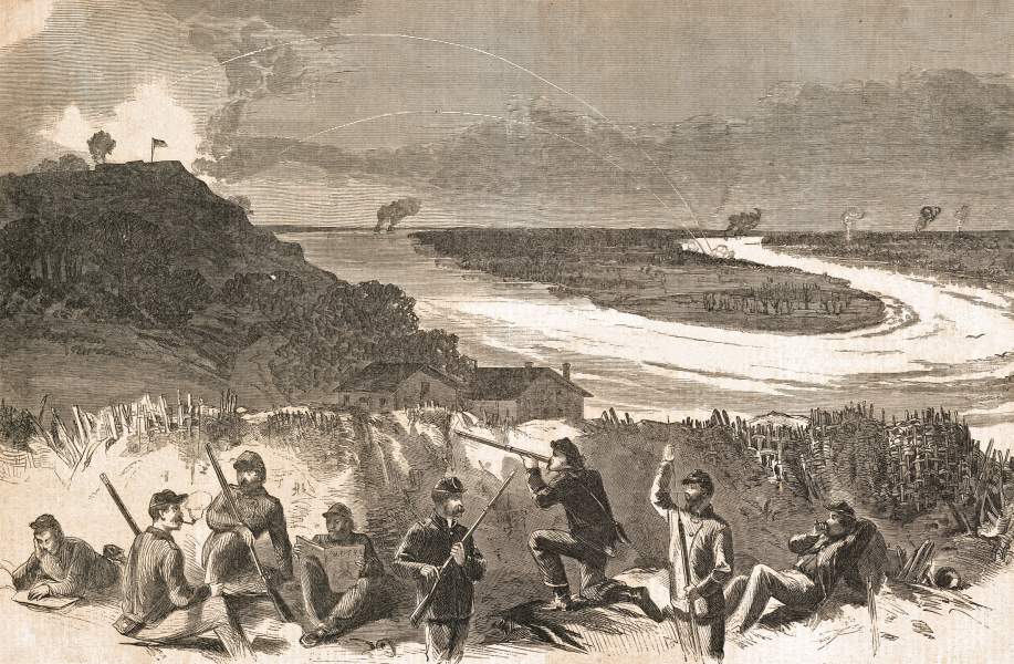 Right of Union line, Vicksburg, Mississippi, June 1863, artist's impression, zoomable image