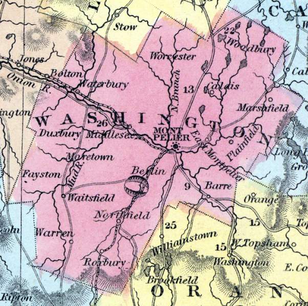 Washington County, Vermont, 1857