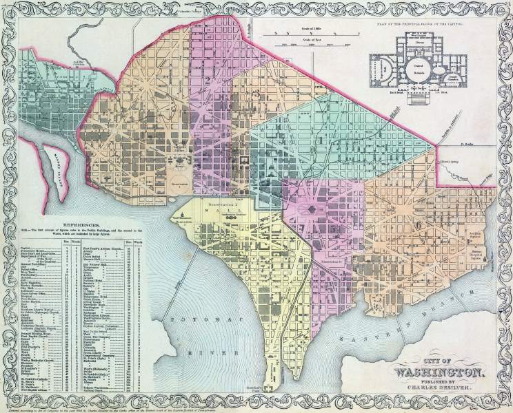 Washington, D.C., 1857, zoomable map
