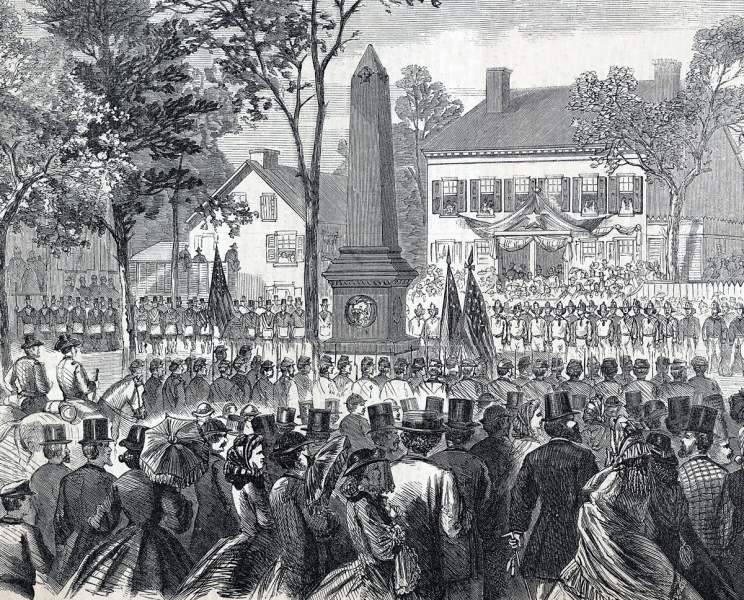 Dedication of Whitney-Ladd Monument, Lowell, Massachusetts, artist's impression, detail