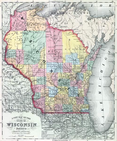 Wisconsin, 1857, zoomable map