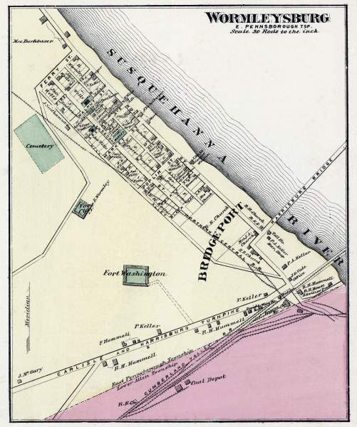 Wormleysburg, Pennsylvania, 1872, zoomable map
