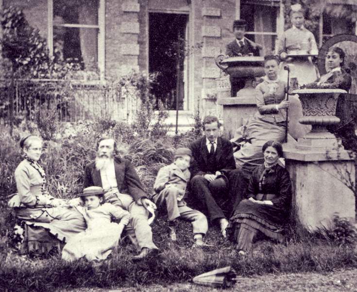 Moncure Daniel Conway, circa 1890, with family at their London home, detail
