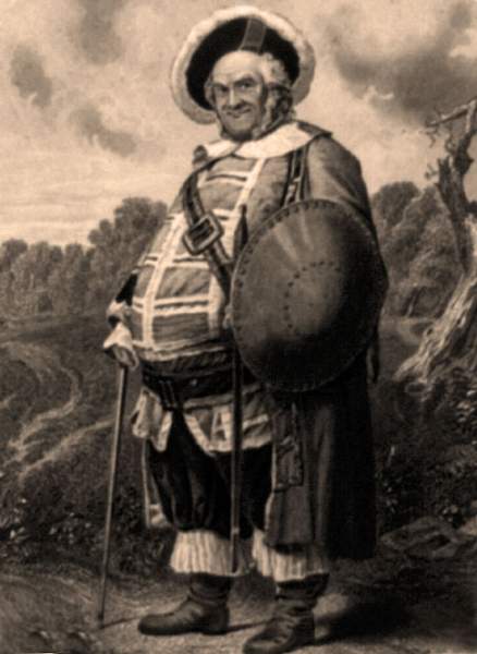 James Henry Hackett, performing as Shakespeare's "Falstaff", circa 1859, artist's impression