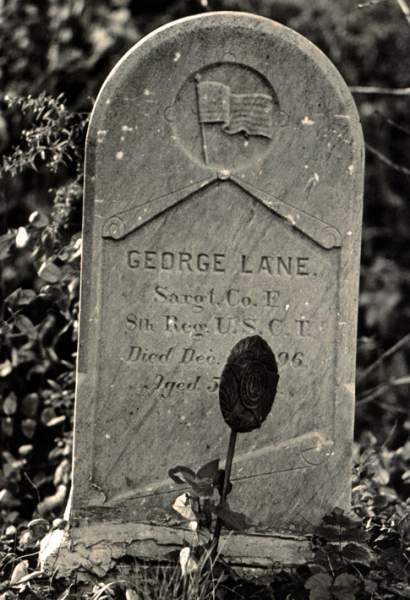 Gravestone of George Lane, 8th U.S.C.T., Lincoln Cemetery, Carlisle, Pennsylvania, November 5, 1971
