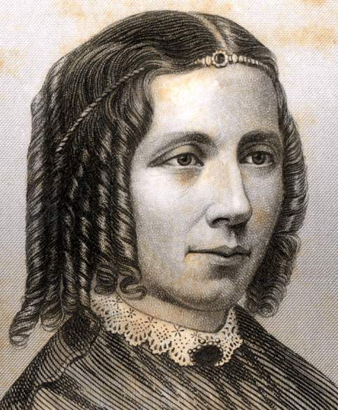 Harriet Beecher Stowe, circa 1854, engraving