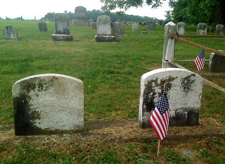 Wright family grave site, Huntington Friends Meeting House Cemetery, York Springs, Pennsylvania, June 2010