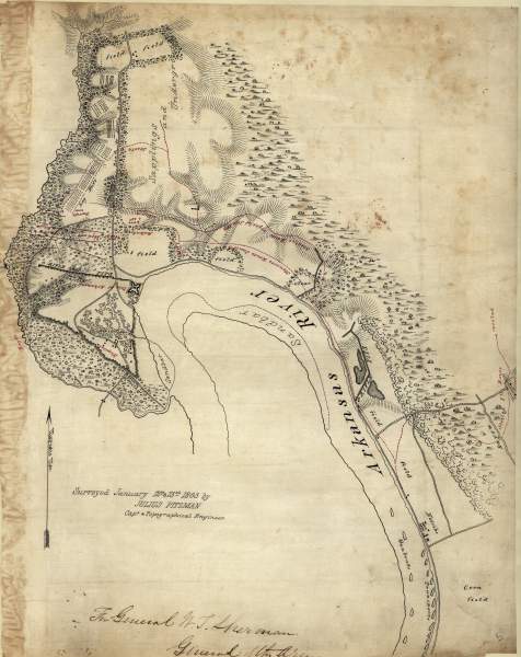Arkansas Post, 1863, zoomable map