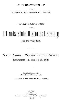 Papers in Illinois History and Transactions, Title Page