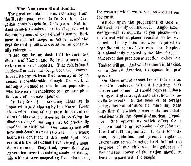 "The American Gold Fields," New York Times, July 2, 1858