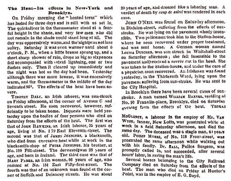 "The Heat," New York Times, June 28, 1858