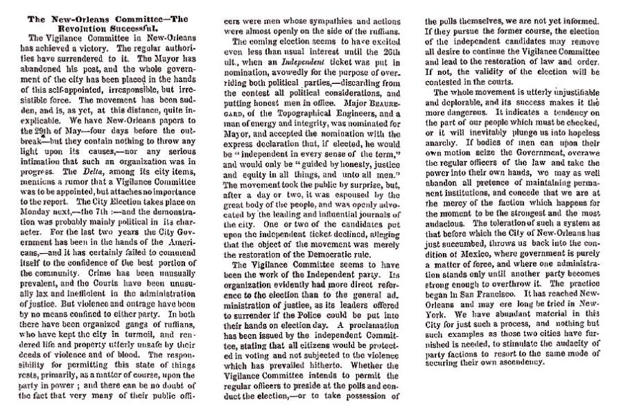 “The New Orleans Committee,” New York Times, June 5, 1858