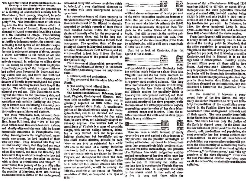 "The Late Meeting of Maryland Slaveholders," New York Herald, July 23, 1858