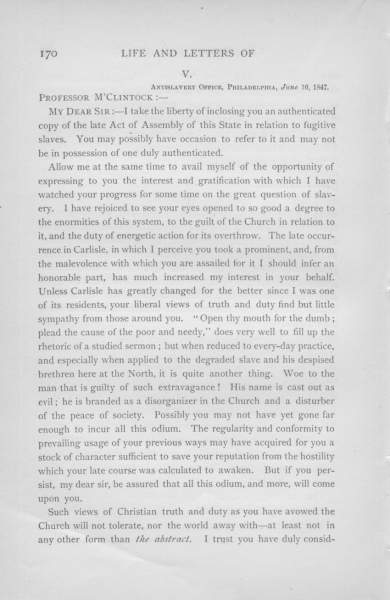 James Miller McKim to John McClintock, June 10, 1847 (Page 1)