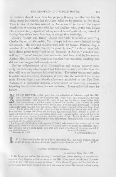 Samuel Pattison to L. W. Thompson, November 16, 1857 (Page 1)