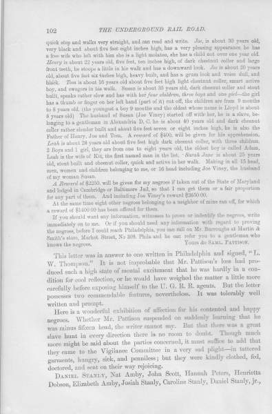 Samuel Pattison to L. W. Thompson, November 16, 1857 (Page 2)