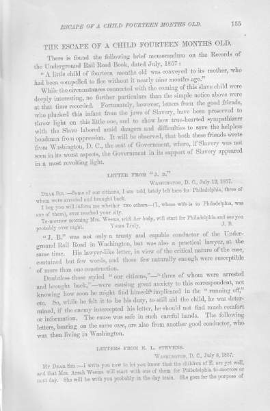 E. L. Stevens to William Still, July 8, 1857 (Page 1)