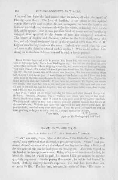 Jermain Wesley Loguen to William Still, October 5, 1856