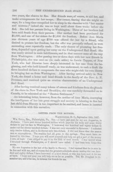 Earro Weems to William Still, September 19, 1857 (Page 1)