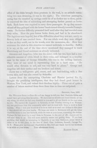 Harriet Eglin to William Still, June 1, 1856
