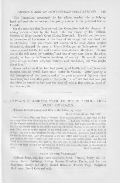 Thomas Garrett to William Still, March 23, 1856