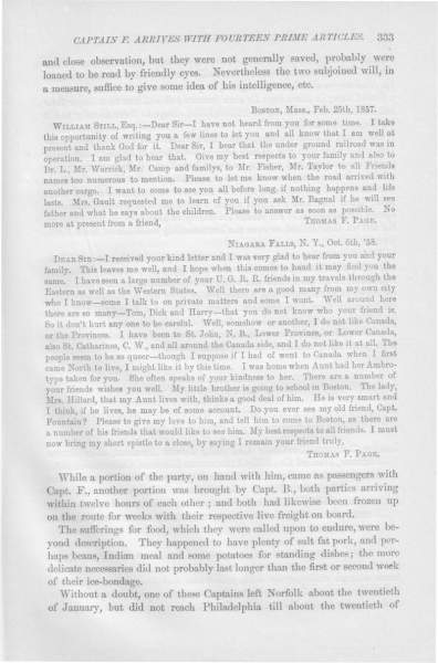 Thomas F. Page to William Still, October 6, 1858