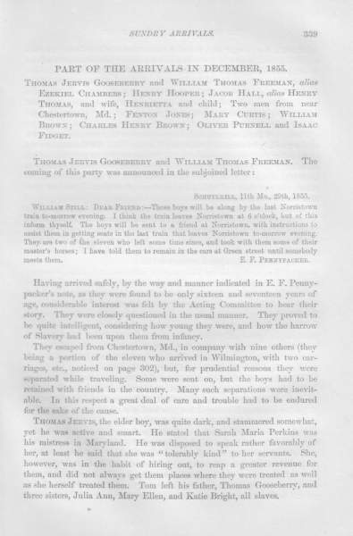 Elijah Funk Pennypacker to William Still, November 29, 1855