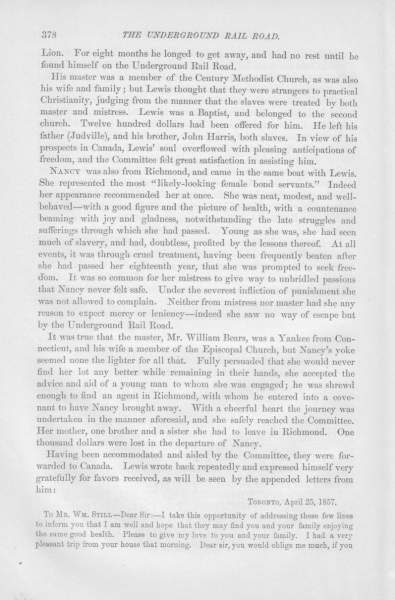 Lewis Cobb to William Still, April 25, 1857 (Page 1)