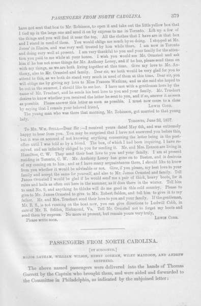 Lewis Cobb to William Still, April 25, 1857 (Page 2)