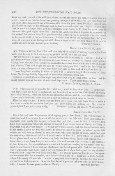Stepney Brown to William Still, March 3, 1860