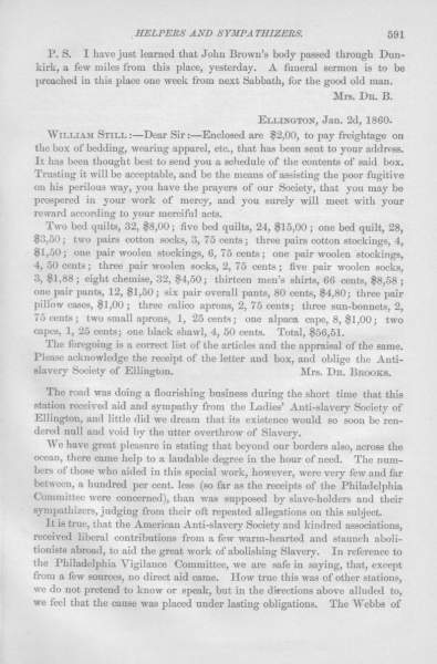 Mrs. M. Brooks to William Still, December 7, 1859 (Page 2)