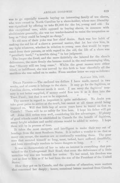 Abigail Goodwin to William Still, January 25, 1855