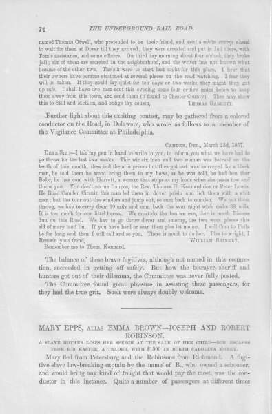 Thomas Garrett to Samuel Rhoads, March 13, 1857 (Page 2)