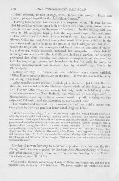 Frances Watkins Harper to William Still, September 28, 1854 (Page 1)