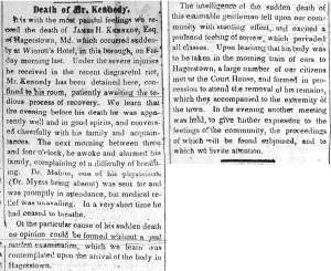 “Death of Mr. Kennedy,” Carlisle (PA) Herald, June 30, 1847