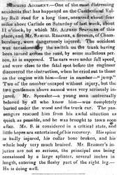 “Shocking Accident,” Carlisle (PA) American Volunteer, August 19, 1847