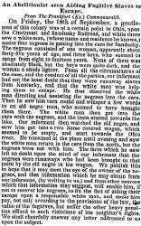 "An Abolitionist Seen Aiding Fugitive Slaves to Escape," New York Times, October 9, 1851
