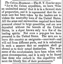 “The Cuban Movement,” Fayetteville (NC) Observer, November 11, 1852