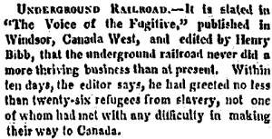 "Underground Railroad," Louisville (KY) Journal, November 19, 1852