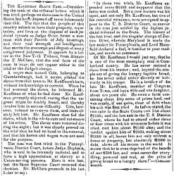 “The Kauffman Slave Case,” Rochester (NY) Frederick Douglass’ Paper, January 14, 1853
