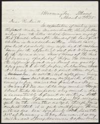 David Davis to Julius Rockwell, March 4, 1855 (Page 1)