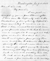 Lyman Trumbull to Abraham Lincoln, January 3, 1858 (Page 1)