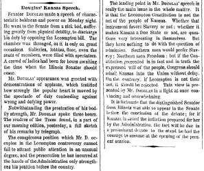 “Douglas’ Kansas Speech,” New York Times, March 24, 1858