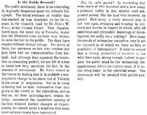 “Is the Cable Severed?,” New York Times, September 10, 1858